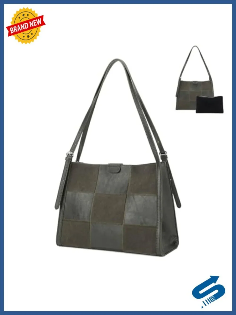 Boho Colorblock Faux Leather Hobo Tote with Adjustable Strap